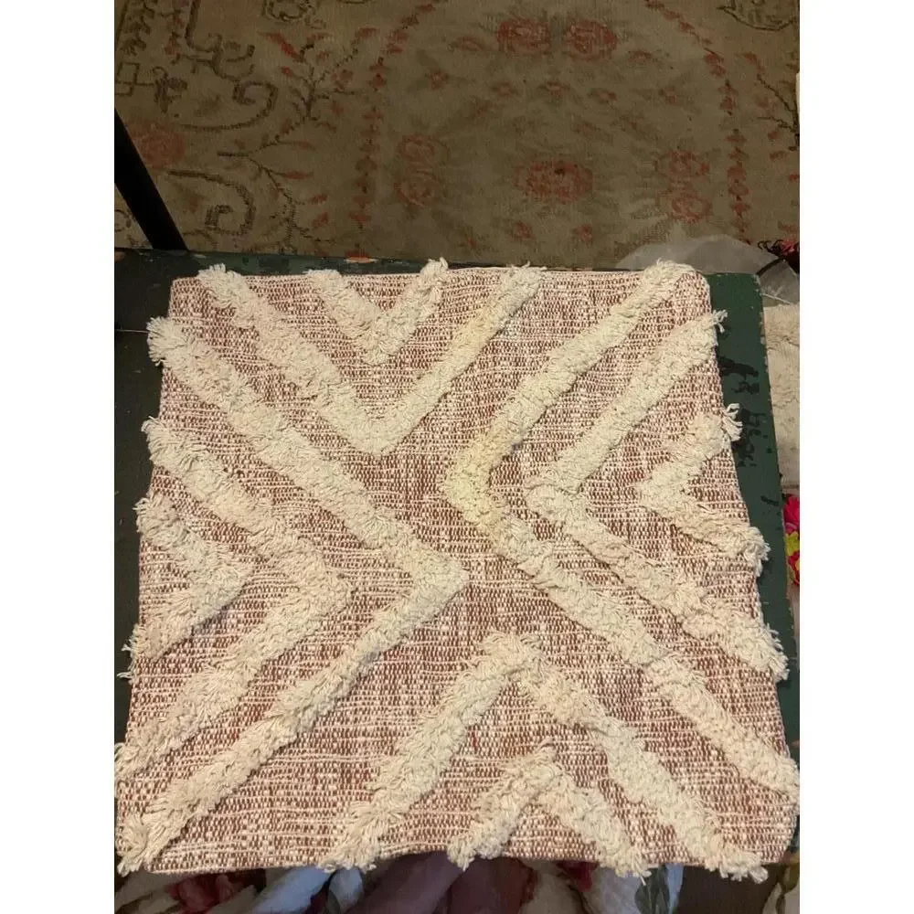 Studio Outback Decorative Cotton Throw Pillow Cover - Geometric Design Set of 2